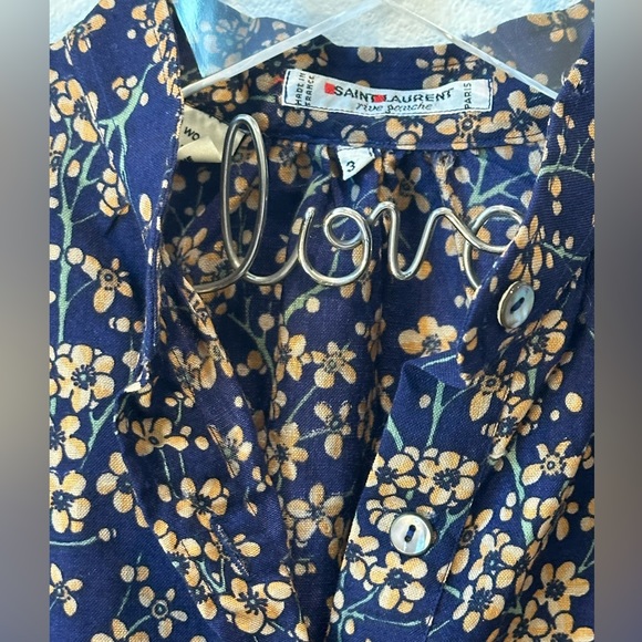 Saint Laurent Paris Floral Print Blouse EUC - Picture 4 of 6